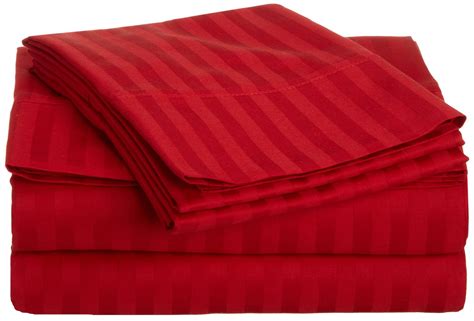 Queen Striped Waterbed Sheet Set, Premium Long-Staple Combed Cotton ,18 Colors