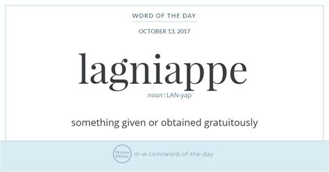 Word of the Day: Lagniappe | Merriam-Webster