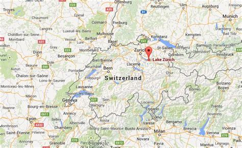 Where is Lake Zurich on map Switzerland