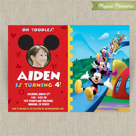 Disney Mickey Mouse Clubhouse Customizable Printable Party Invitation ...