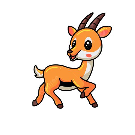 Gazelle Cartoon Vector Art PNG, Cute Little Gazelle Cartoon Posing, Smile, Zoo, Jungle PNG Image ...