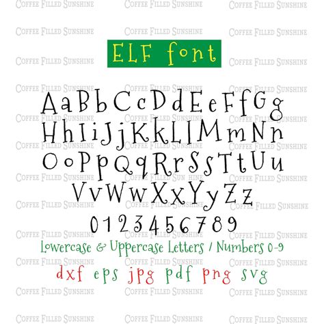 ELF FONT Svg Font VECTOR Font Cut/print File Instant - Etsy Ireland