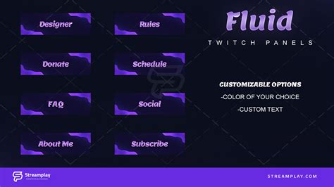 Fluid Twitch Panels - Streamplay Graphics