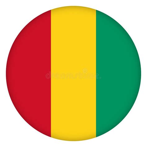 Flag of Guinea Round Icon, Badge or Button. Guinean National Symbol Stock Vector - Illustration ...