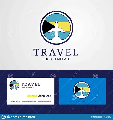 Travel Bahamas Creative Circle Flag Logo And Business Card Design Stock ...