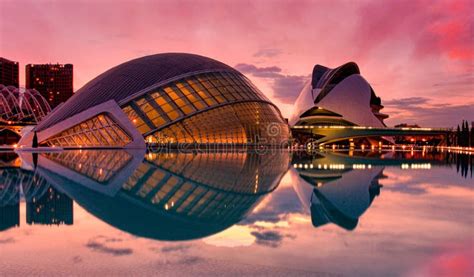 Valencia`s City of Arts and Sciences Sunset Editorial Photography - Image of spain ...