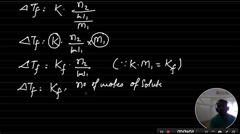 derivation of depression in freezing point, cryoscopic constant or ...