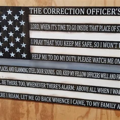 Art & Collectibles Officer Prayer Flag Correctional Officer Thin Gray Line Flag Serve and ...