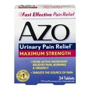 AZO Maximum Strength Urinary Pain Relief, UTI Pain Reliever, 24 ct - Walmart.com - Walmart.com