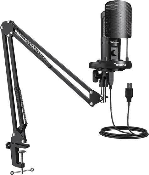 Buy USB Podcast Microphone, All in one Kit with Gain Knob Pop Filter ...