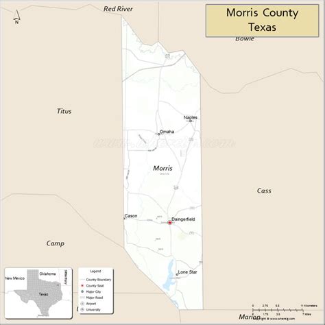 Morris County Map, Texas - Where is Located, Cities, Population ...