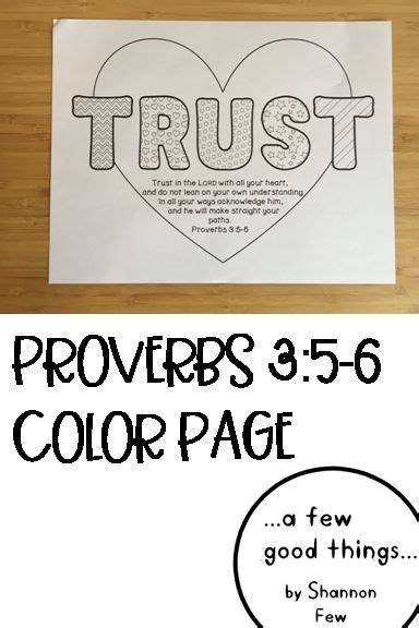 Verse Proverbs 3:5-6 | Bible school crafts, Bible verse coloring page ...