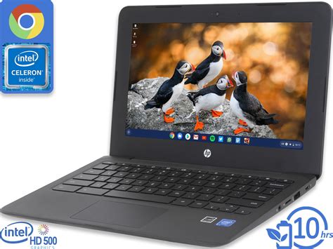 HP 11a Chromebook, 11.6" HD Display, Intel Celeron N3350 Upto 2.4GHz, 4GB RAM, 32GB eMMC, Card ...