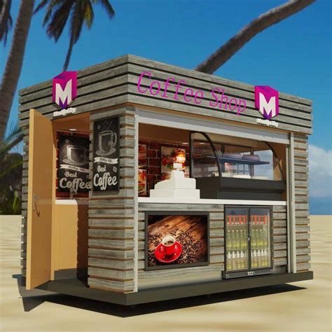 High quality outdoor coffee kiosk and fast food store design