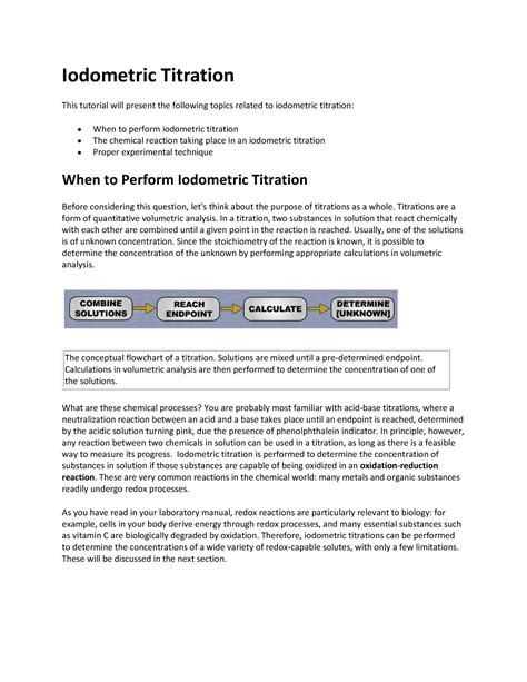 Techniques-Iodometric Titration - Iodometric Titration This tutorial ...