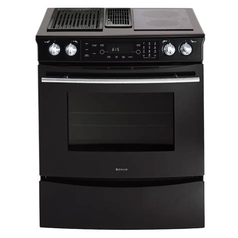 Jenn-AirÂ® 30-Inch Downdraft Electric Slide-In Range (Color: Black) at Lowes.com