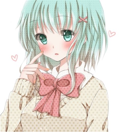 green hair anime girl by frambuesitabril on DeviantArt