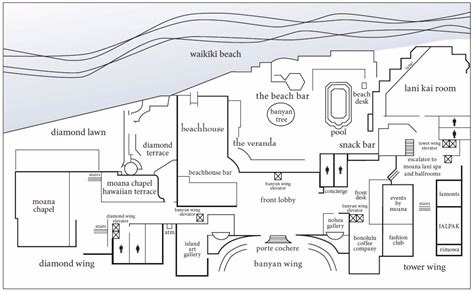 Map Layout Moana Surfrider, A Westin Resort & Spa