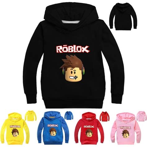 New Fashion Children's Fleece ROBLOX Hoodies Kids Cartoon Hooded Sweatshirt Boys And Girls ...