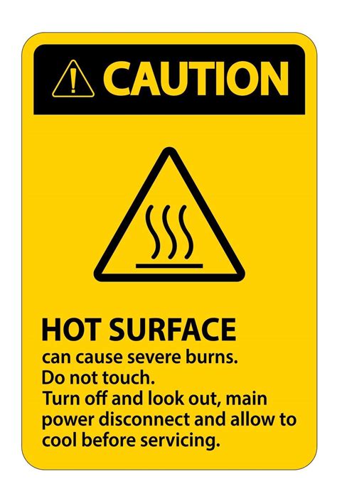 Caution Hot surface sign on white background 2295647 Vector Art at Vecteezy