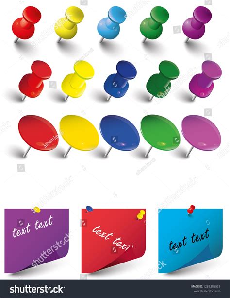 Various Collection Colored Push Pins Various Stock Vector (Royalty Free ...