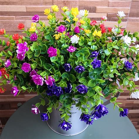 SPRING PARK 6Pcs Artificial Flowers Outdoor Fake Flowers for Decoration ...