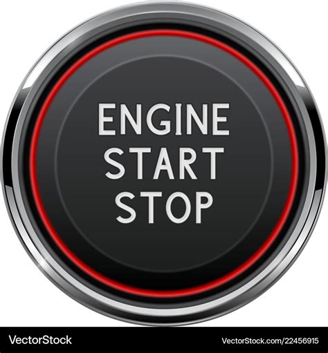 Engine start stop button car dashboard element Vector Image