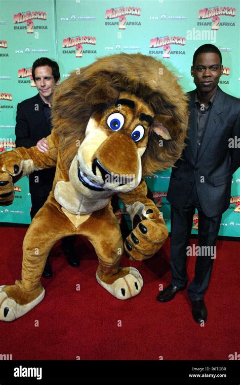 Ben Stiller, Chris Rock and Alex the Lion The premiere of Madagascar: Escape 2 Africa at the ...