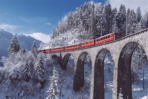 Bernina Express, Switzerland | Bernina express, Snowy woods, Train