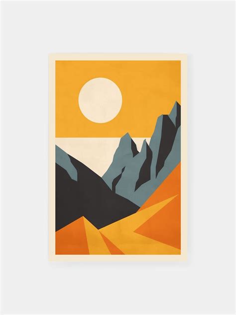 Sunset Mountain Peaks Poster - Klumo Shop