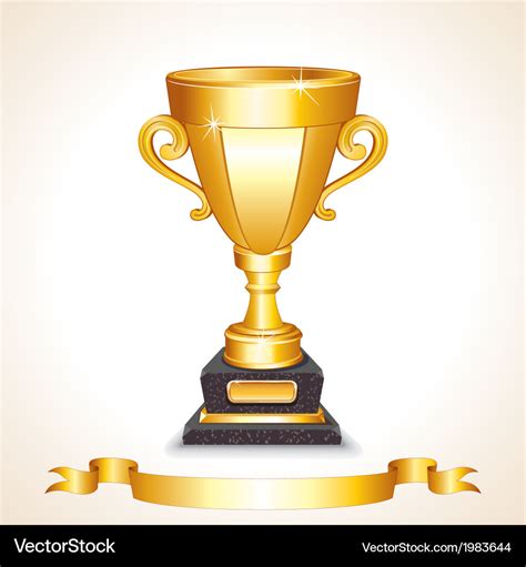 Golden champions trophy cup image Royalty Free Vector Image