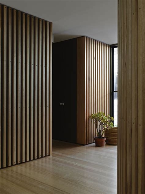 GOODWOOD Victorian Ash timber battens by Kennedy Nolan Architects. | Interior cladding, Timber ...
