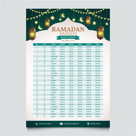 Fasting Month Calendar Template 5233693 Vector Art at Vecteezy