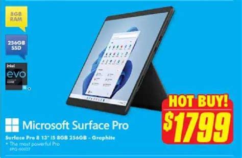 Microsoft Surface Pro 8 13" I5 8gb 256gb - Graphite Offer at The Good Guys - 1Catalogue.com.au