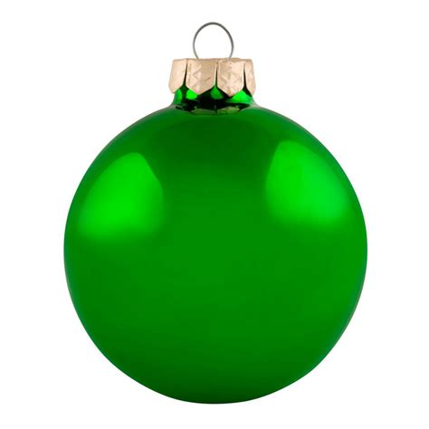 Whitehurst 2 in. Green Shiny Glass Christmas Ornaments (28-Pack)-27972 - The Home Depot