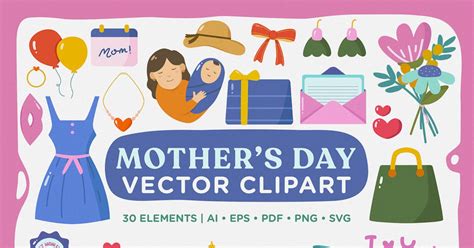 Mother's Day Cute Vector Clipart Pack by telllu on Envato Elements