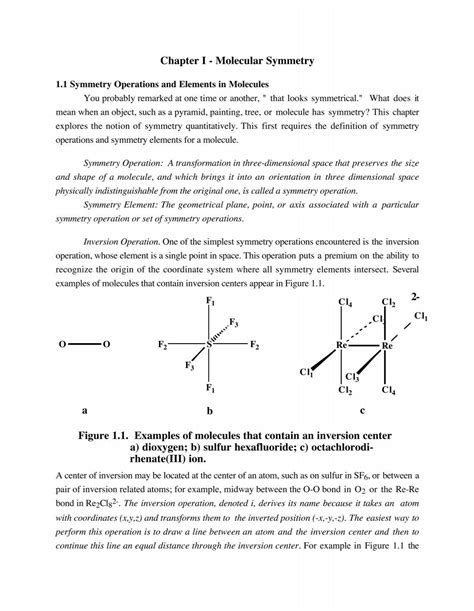 Chapter I - Molecular Symmetry Figure 1.1. Examples of molecules ...