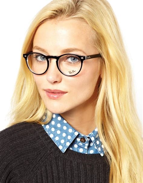 Lyst - Ray-Ban Round Glasses in Black