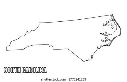 North Carolina State Outline Map Isolated Stock Illustration 1775241233 ...