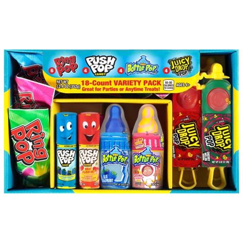 Bazooka Candy Variety Pack, 18 Count-Ring Pop, Baby Bottle Pop, Push ...