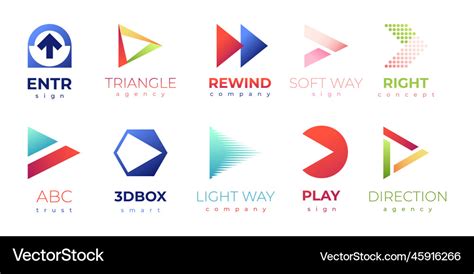 Forward logo sign abstract gradient arrows Vector Image