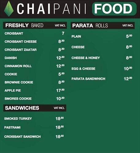 Chai Pani Menu, Menu for Chai Pani, University City, Sharjah - Zomato