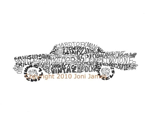 Typography Art Car