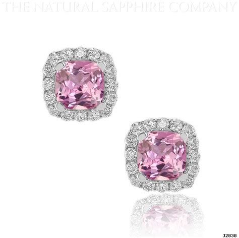 J2838 Natural Untreated Pink Sapphire and Diamond Earrings - The Natural Sapphire Company Blog