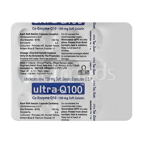 Ultra Coq10 100mg Tablet 15'S - Buy Medicines online at Best Price from Netmeds.com