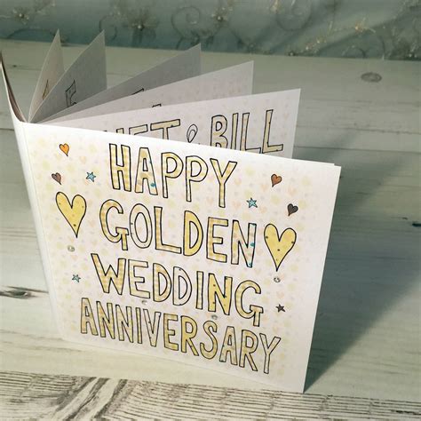 personalised golden anniversary book card by claire sowden design | notonthehighstreet.com