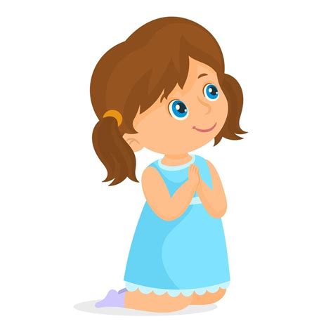 Kneeling girl praying before going to bed 2424594 Vector Art at Vecteezy