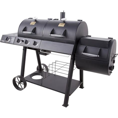 Gas & Charcoal Combo Grill W/ Smoker Outdoor