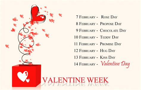 Valentine Week List: The Timetable Calendar – VitalCute