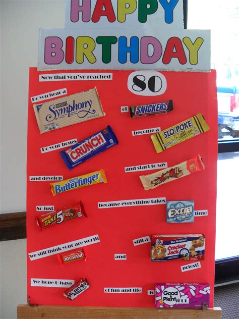 80th Birthday Candy Bar Poster